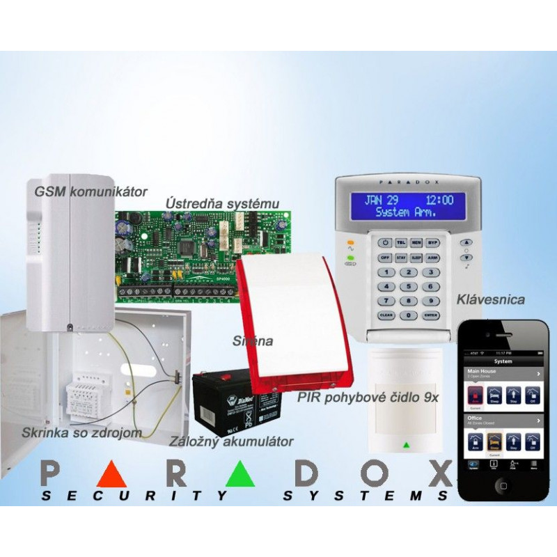 Paradox sada SP55/9 K32LCD+ GSM PCS250