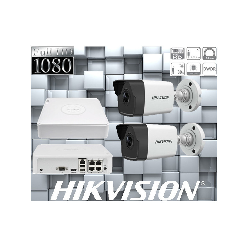 SET-2-HIKVISION-2MP-IP-DS-2CD1021-I-FULL HD-IR30m - KAMERY